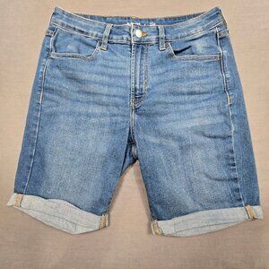 Old Navy Womens High-Rise Wow Denim Shorts Size 6 Cotton Blend Blue